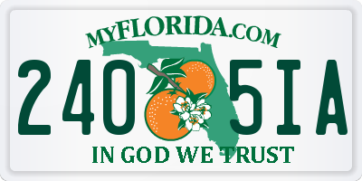 FL license plate 2405IA