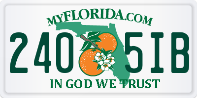 FL license plate 2405IB