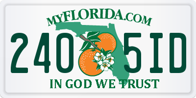 FL license plate 2405ID