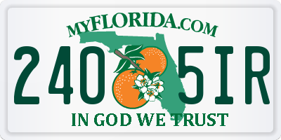 FL license plate 2405IR