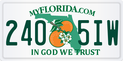 FL license plate 2405IW
