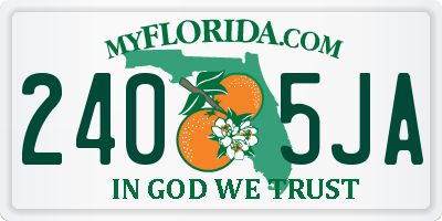 FL license plate 2405JA