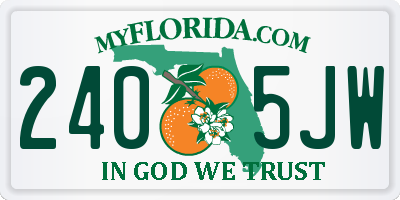 FL license plate 2405JW