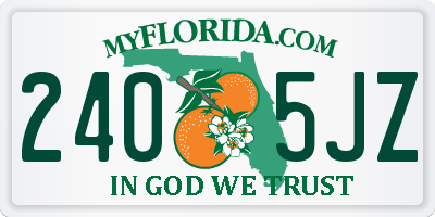 FL license plate 2405JZ