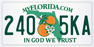 FL license plate 2405KA