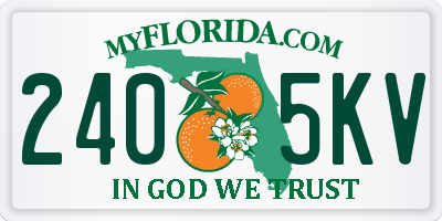 FL license plate 2405KV