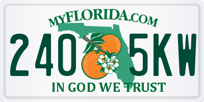 FL license plate 2405KW