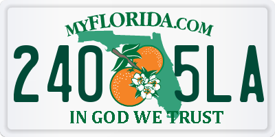 FL license plate 2405LA