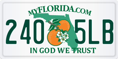 FL license plate 2405LB