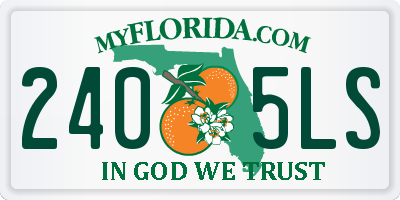 FL license plate 2405LS