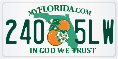 FL license plate 2405LW