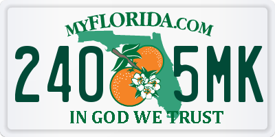 FL license plate 2405MK