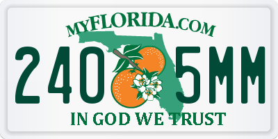 FL license plate 2405MM