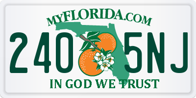 FL license plate 2405NJ