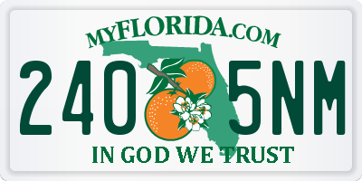 FL license plate 2405NM
