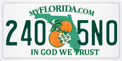 FL license plate 2405NO