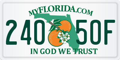 FL license plate 2405OF