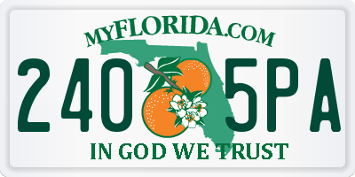 FL license plate 2405PA