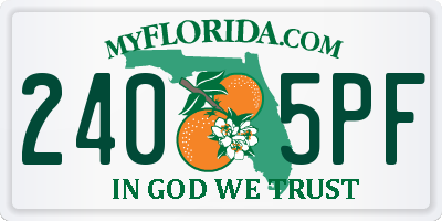 FL license plate 2405PF