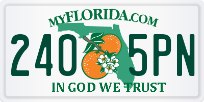 FL license plate 2405PN