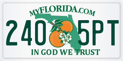 FL license plate 2405PT