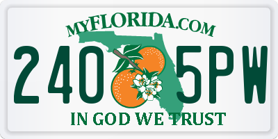 FL license plate 2405PW