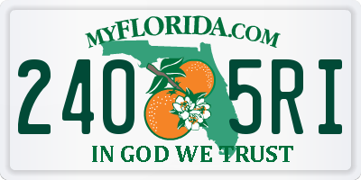 FL license plate 2405RI
