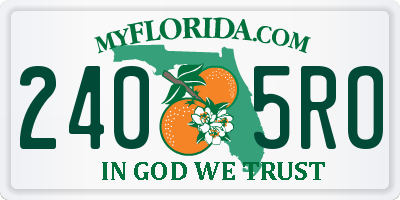 FL license plate 2405RO