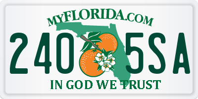 FL license plate 2405SA