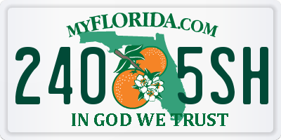 FL license plate 2405SH