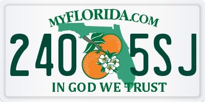 FL license plate 2405SJ