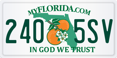 FL license plate 2405SV