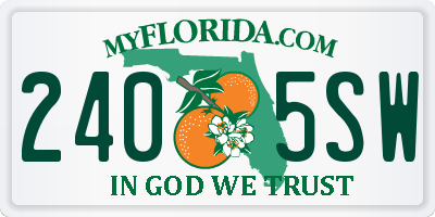 FL license plate 2405SW