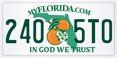 FL license plate 2405TO