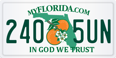 FL license plate 2405UN