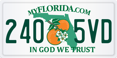 FL license plate 2405VD