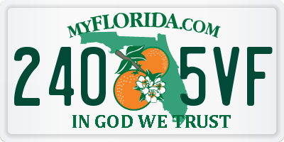 FL license plate 2405VF