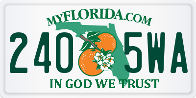 FL license plate 2405WA