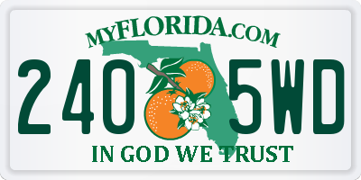FL license plate 2405WD