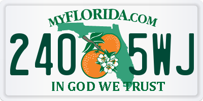FL license plate 2405WJ