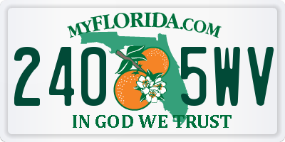 FL license plate 2405WV