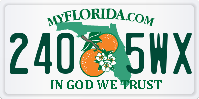 FL license plate 2405WX