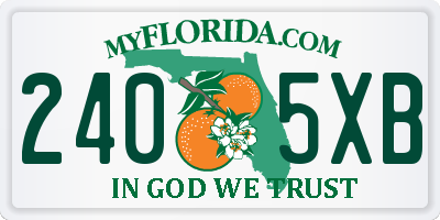 FL license plate 2405XB