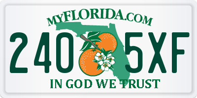 FL license plate 2405XF