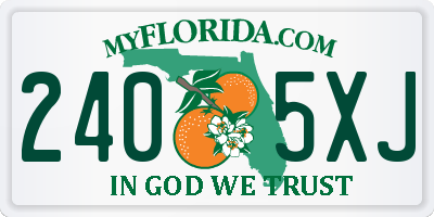 FL license plate 2405XJ