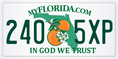 FL license plate 2405XP