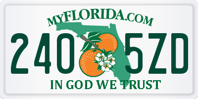 FL license plate 2405ZD
