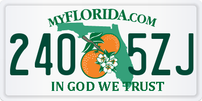 FL license plate 2405ZJ