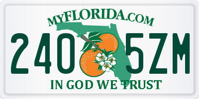 FL license plate 2405ZM