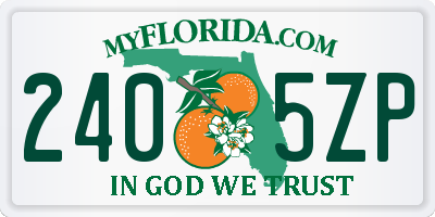 FL license plate 2405ZP